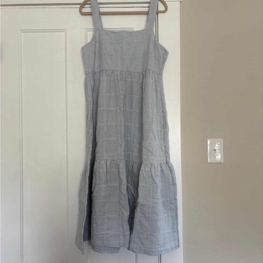 Madewell Cicely Tiered Midi Dress in Patchwork